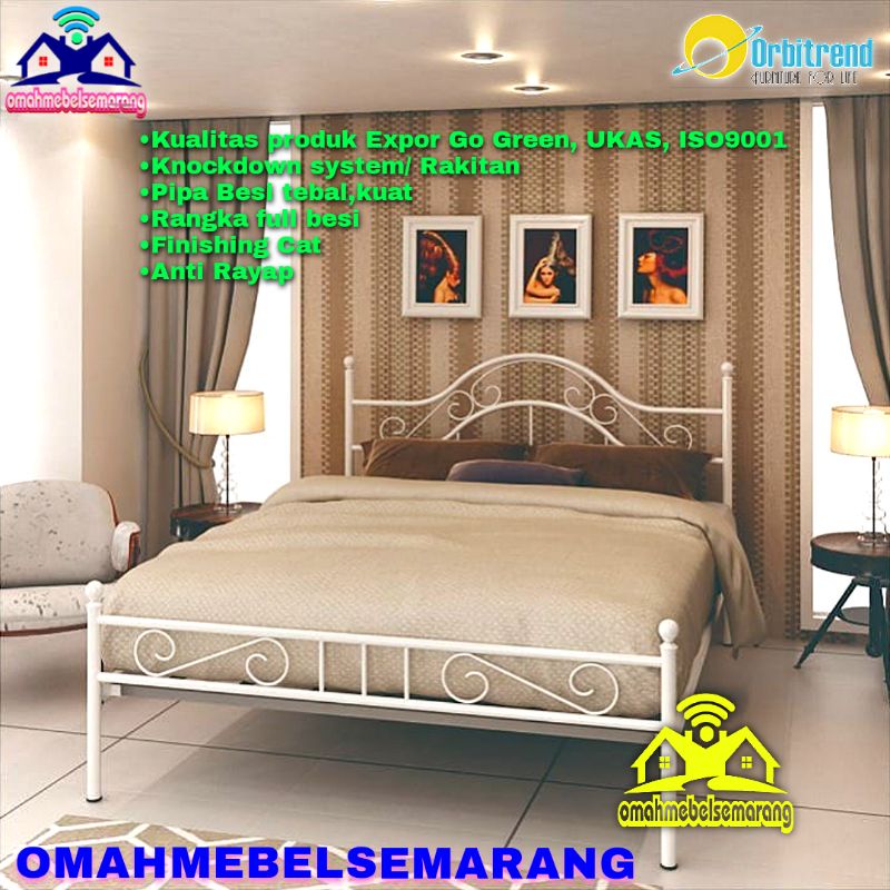 Ranjang Besi ORBITREND MONZA Divan minimalis Tempat Tidur modern