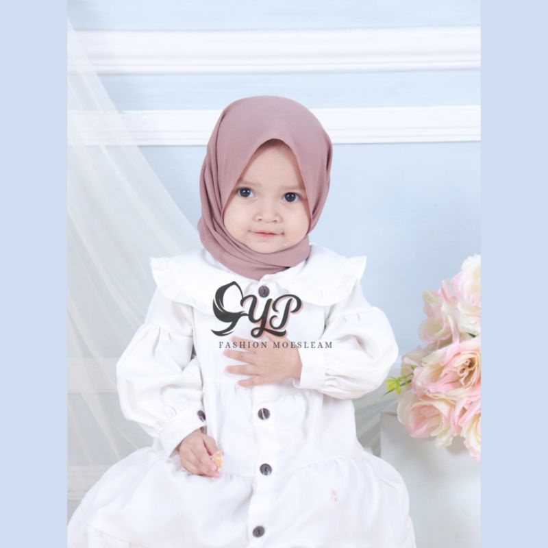 Jilbab Pashmina Karet bayi anak usia 0-2 th 110x50 cm / PASTHAN/PASTAN