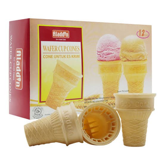 

Wafer Cup Cone 12pcs Aladdin kon es krim