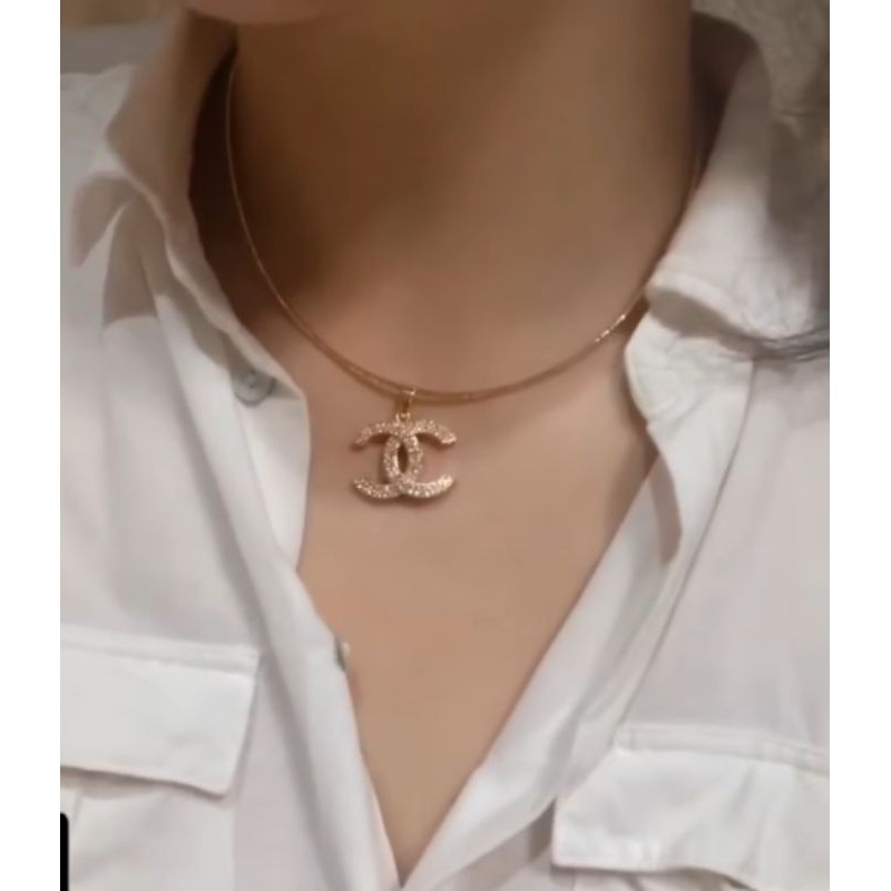 Kalung Premium Lapis emas anti karat anti alergi choker Zircon Premium Quality mata kilau KR29