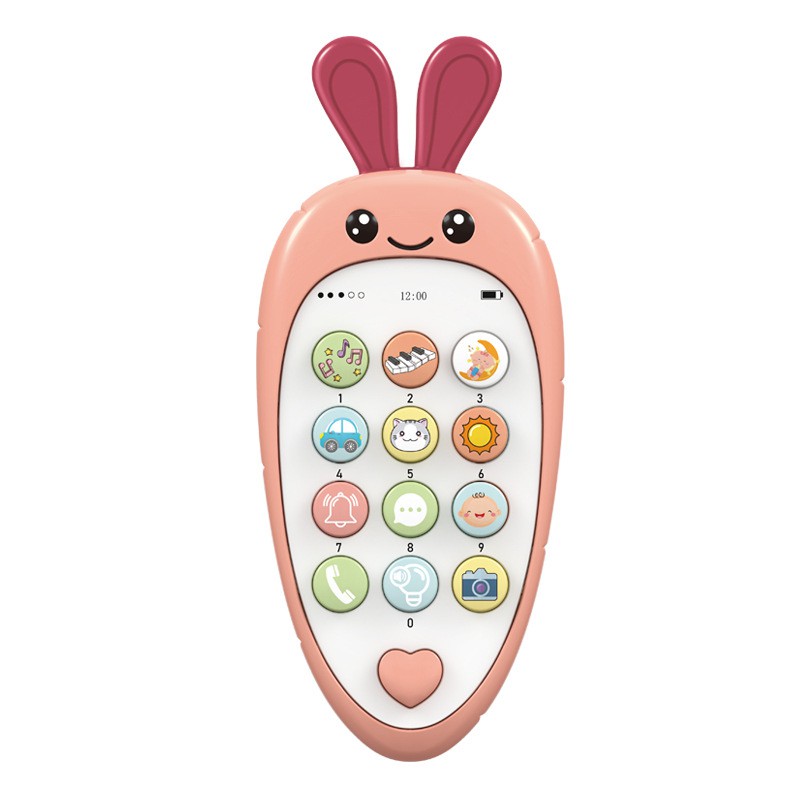 HP Mainan Anak Telepon Carrot Phone 2 in 1 Mainan Bayi Baby Teether Phone Bilingual