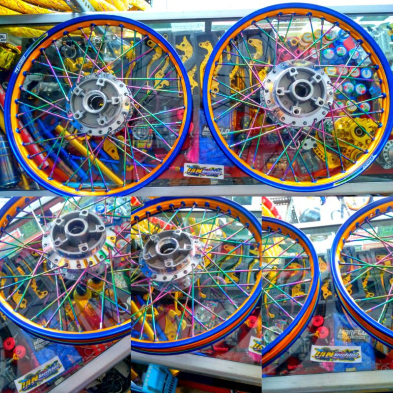 PAKETAN VELG YOKO TWOTONE JARI JARI VIXION, FU, BEAT, JUPITER, VEGA, SUPRA, MX