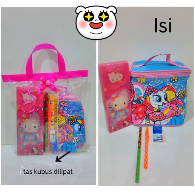 

Paketan Tas kubus + Stationary Alat Tulis sekolah