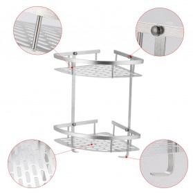 Rak Gantungan Sudut Dinding Kamar Mandi Multifungsi Corner Shelf / Rack Bathroom 2 Layers