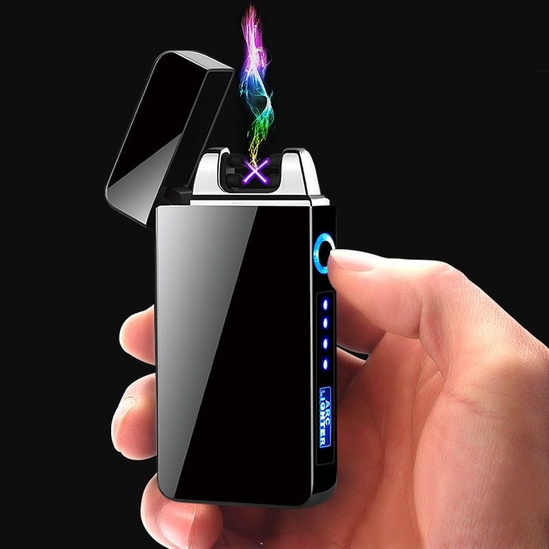 korek api elektrik plasma USB rechargetable double arc lighter