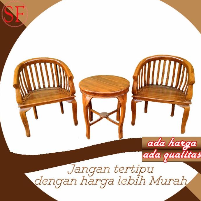 MEBEL SET BANGKU KURSI TERAS BETAWI CANTIK KAYU JATI JEPARA MURAH UNIK SDFG96456E