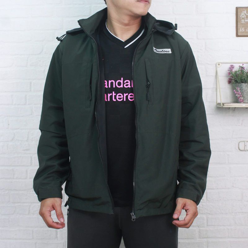 Jaket Pria Keren Distro Hodie Parasut Taslan Waterproof dan Anti Angin