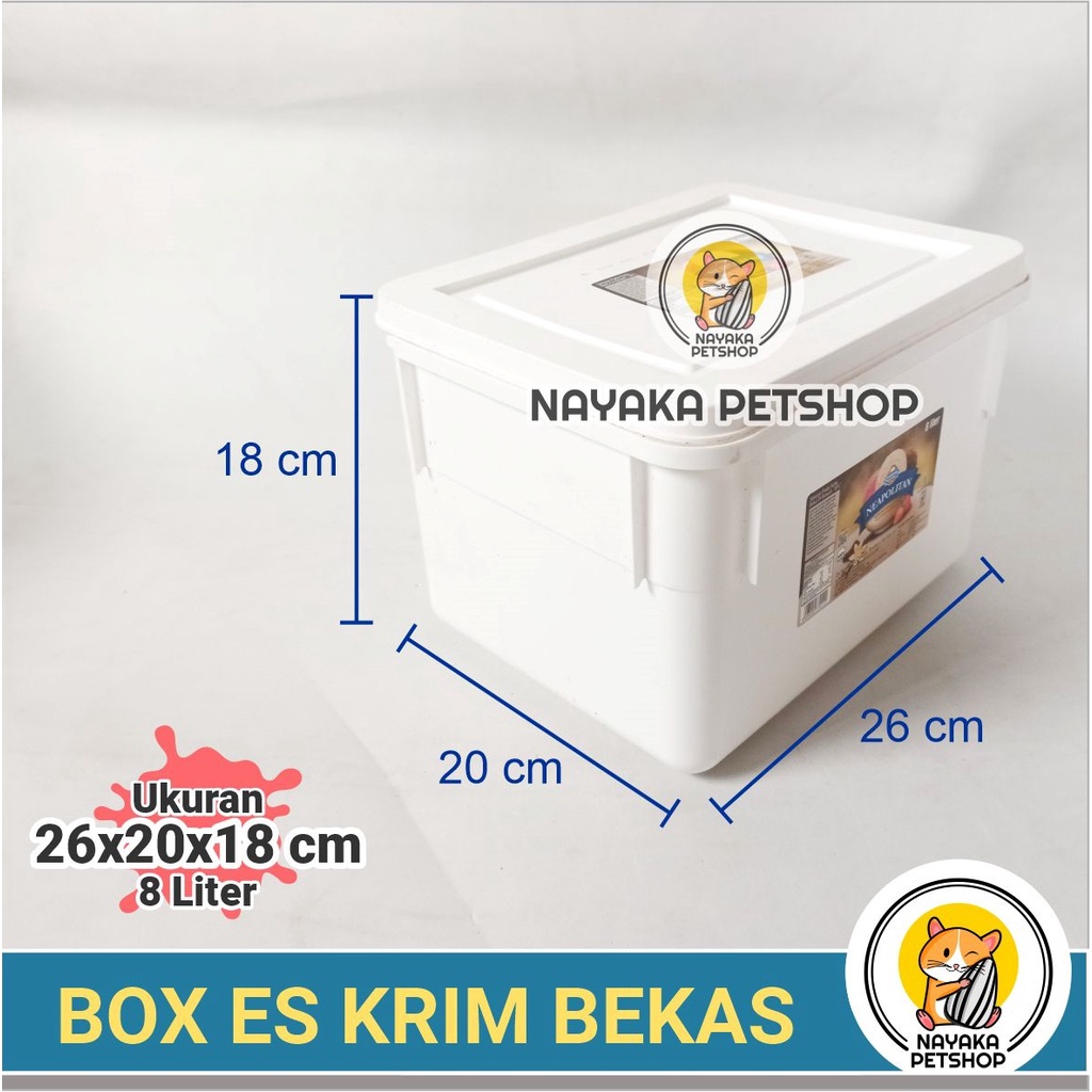 Kandang Hamster Box Es Krim Bekas Campina 8 Liter Wadah Kotak Ice Cream Ember Eskrim Tempat Ternak Mencit Tikus Reptil Hewan