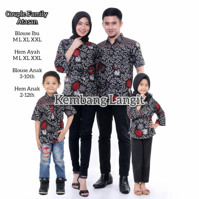 COUPLE FAMILY SERAGAM BATIK SARIMBIT ATASAN MODERN MURAH