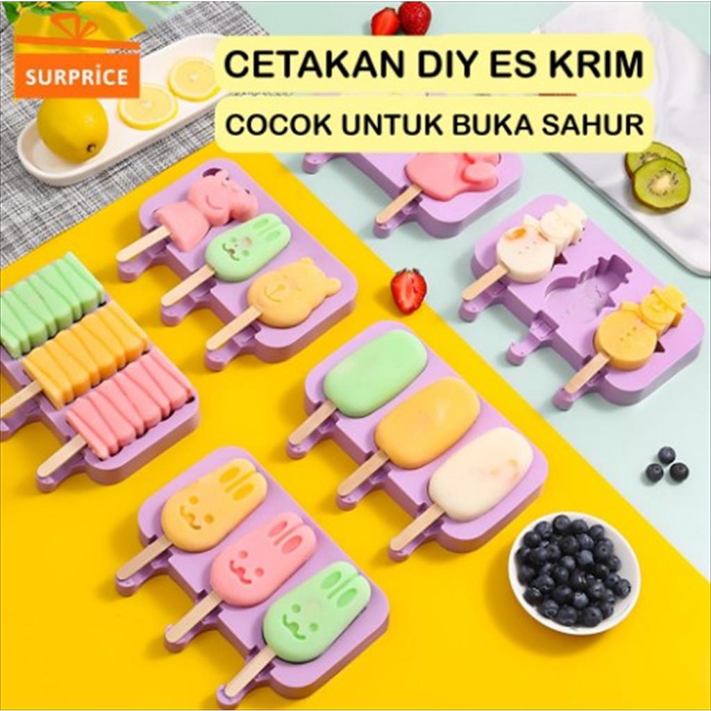 Surprice Cetakan Es Krim Mambo Loli Lilin Kelinci / Cetakan Ice