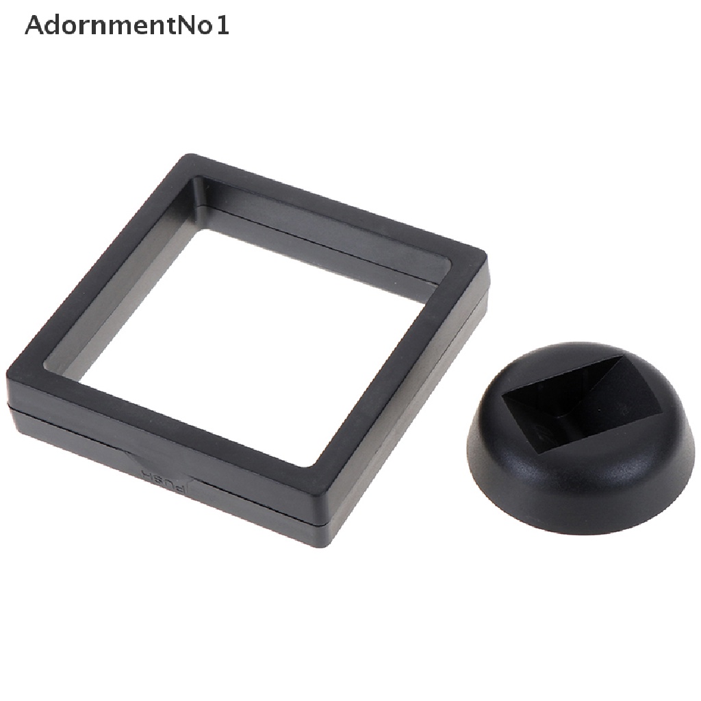 (AdornmentNo1) Frame display Perhiasan / Koin 3D Ukuran 90x90mm Warna Hitam