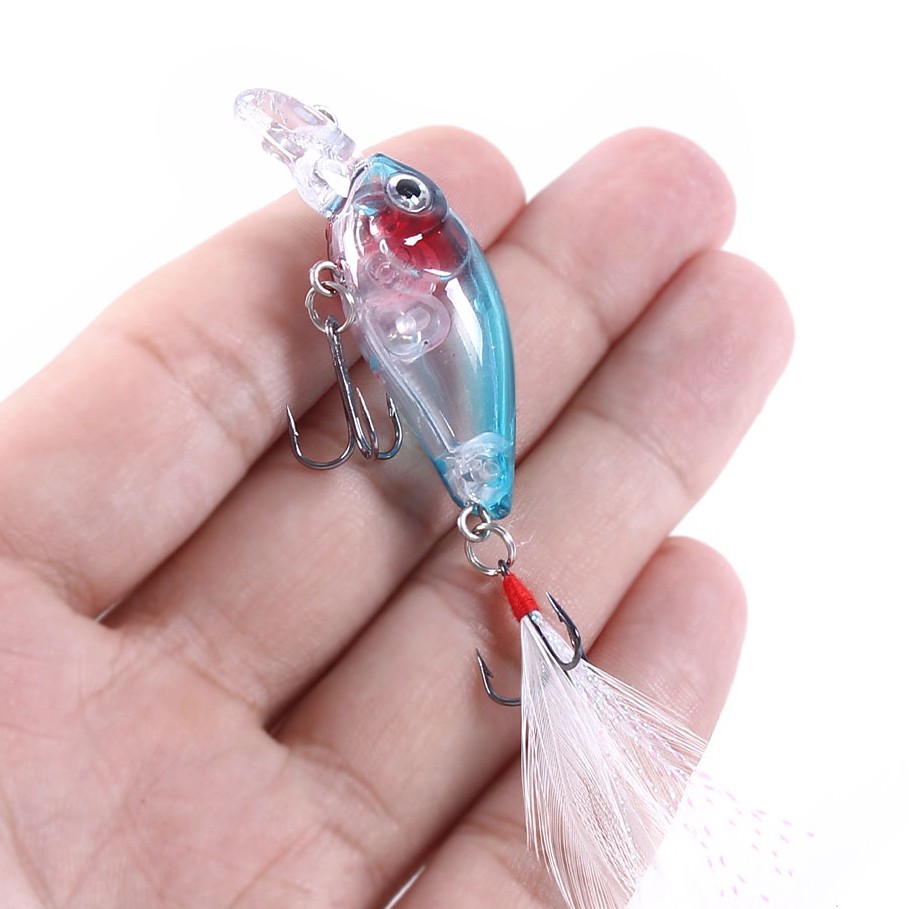 HENGJIA 1pcs CrankBait Minnow Umpan Pancing 4.5cm/4g Swimbait Fishing Lure Ikan Memancing Tackle