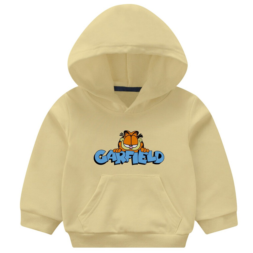 HOODIE ANAK UNISEX GARFIELD BAJU ANAK MUSIM DINGIN TEBAL HALUS TERBARU,