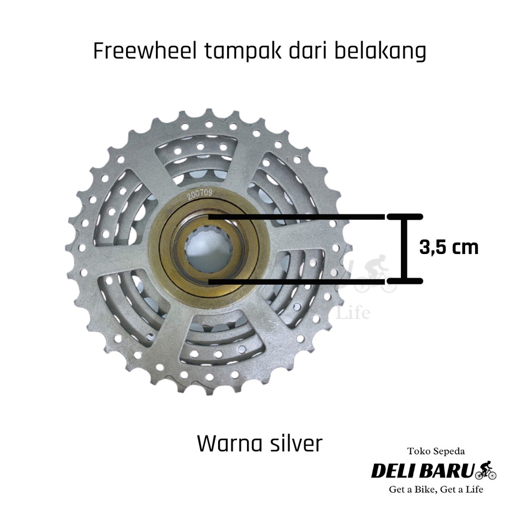 Pacific Freewheel sproket 8 speed gir belakang susun model drat sepeda MTB lipat federal minion