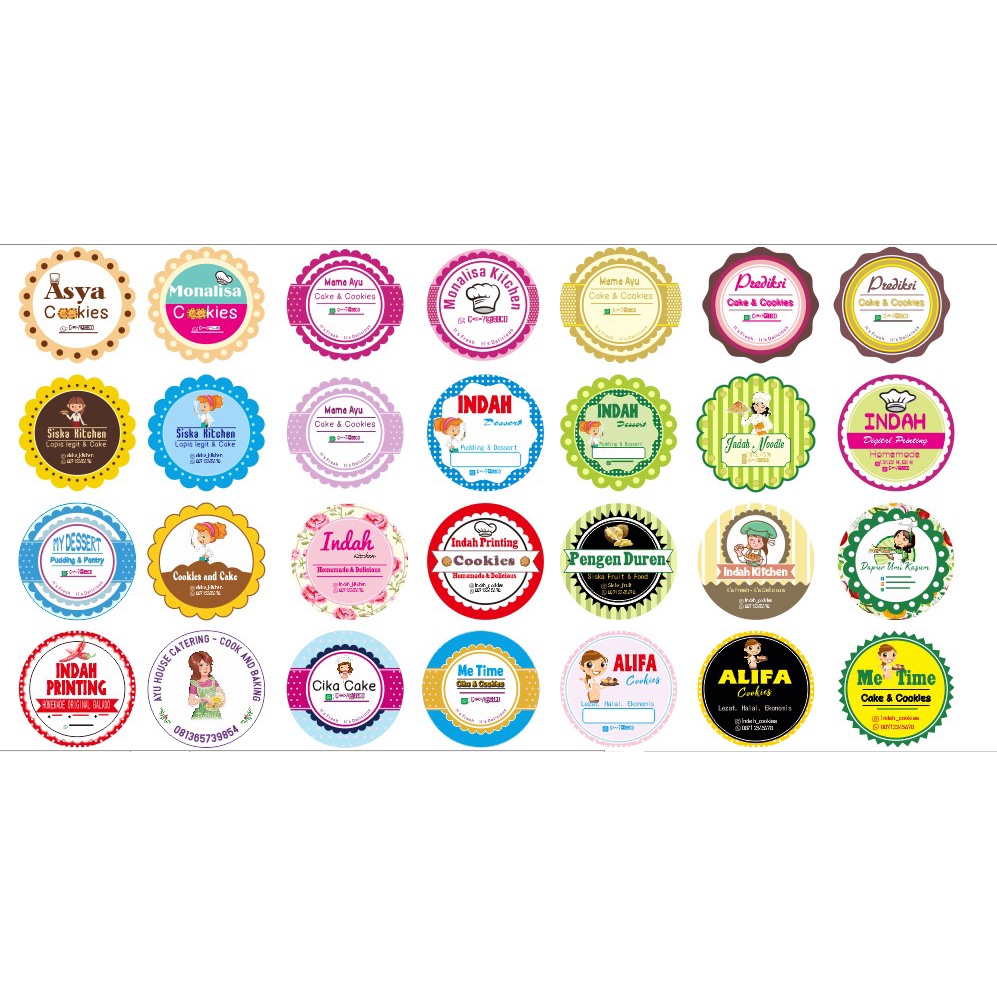 Paket Template Label Makanan Logo Minuman Siap Edit Usaha Kekinian CDR Usaha Percetakan Termurah Terlaris