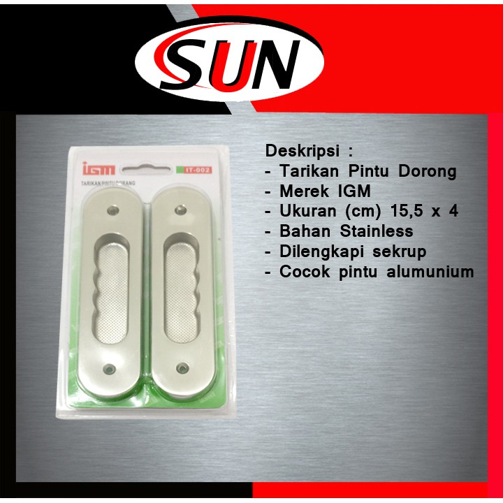 Handle Tarikan Gagang Pintu Dorong Geser Tanam Sliding Door Alumunium