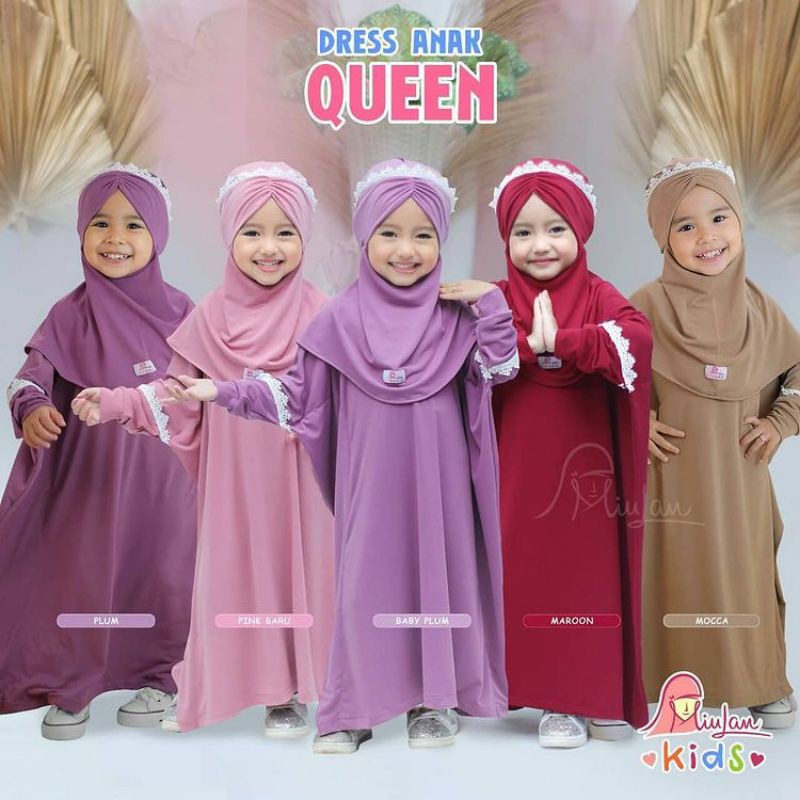GAMIS ANAK QUEEN by MIULAN KIDS DRESS SYARI CANTIK IBUINDUNG