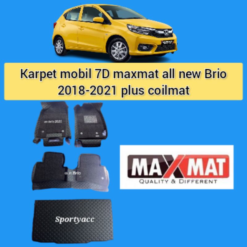 Karpet mobil 7D maxmat mobil allnew Brio 2018-2022 plus Coilmat