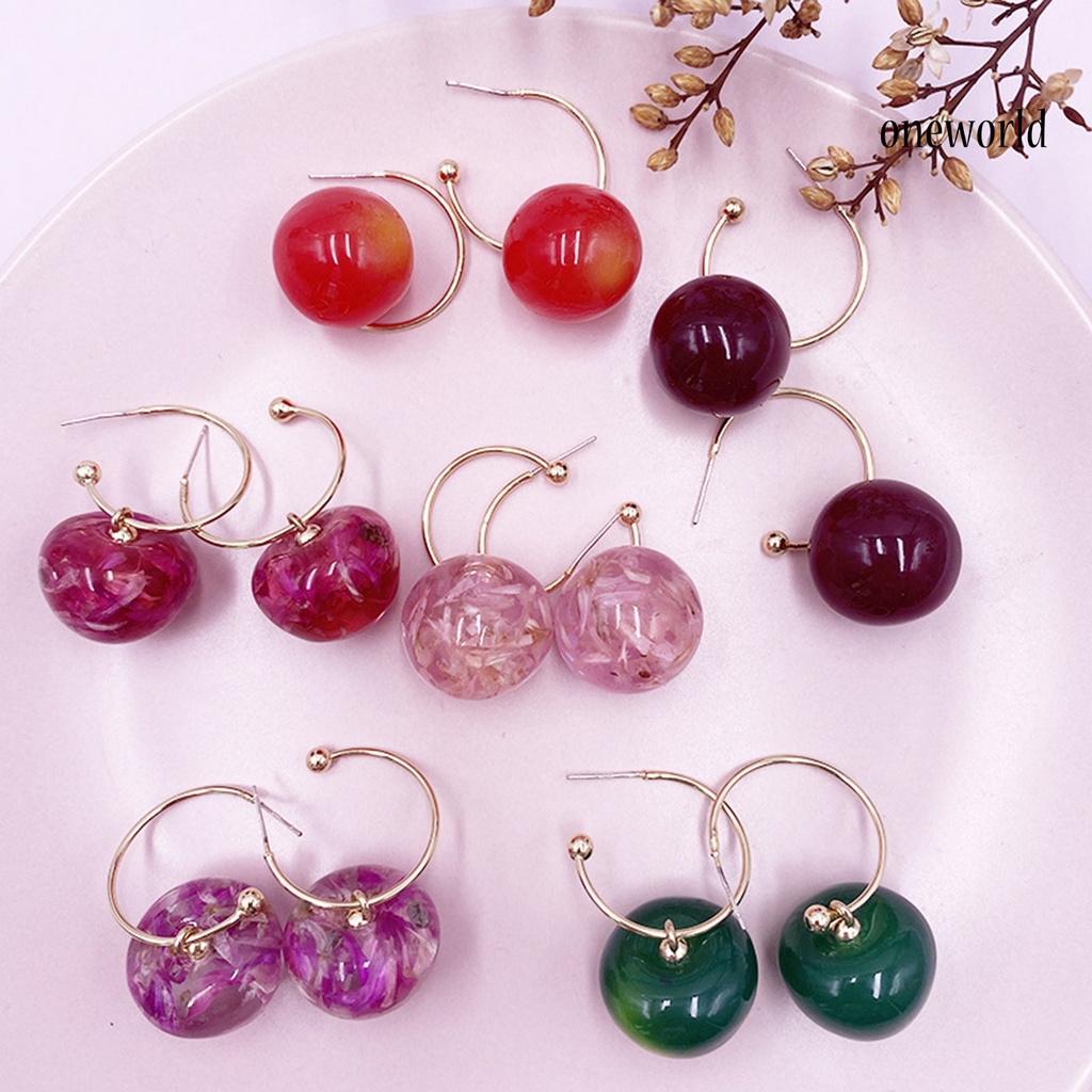 OW# 1 Pair Women Sweet Cherry Fruit Pendent Earrings Studs Jewelry Accessories Gift