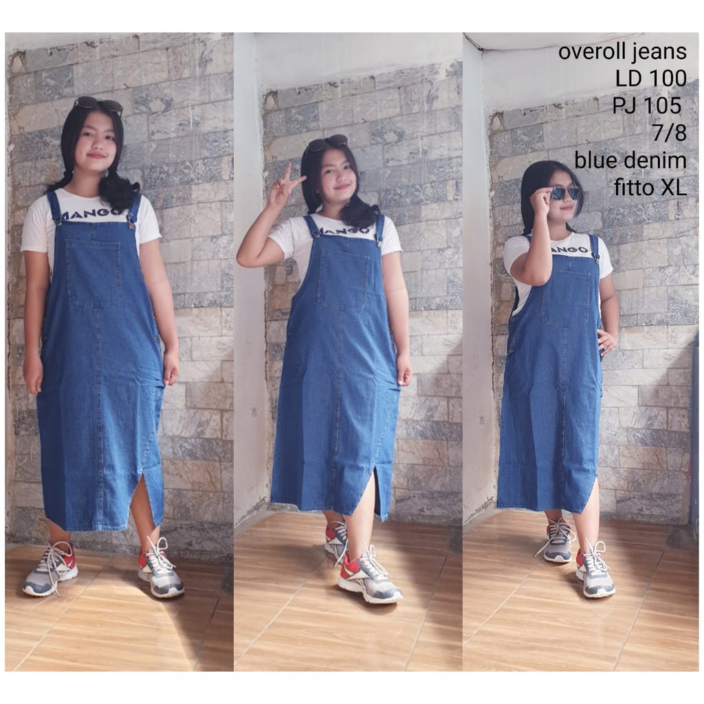 Overall Jeans 7/8 Trendy Bahan Jeans Denim Mischa Skirt