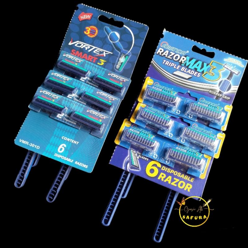 pencukur jenggot / cukuran kumis / mata pisau 3 / garuk brengos/ pisau cukur biru