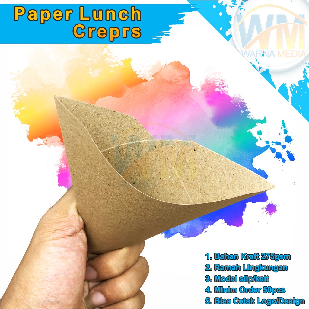 Paper Kemasan Crepes / Pegangan / Wadah Crepes / Dus Crepes Leker