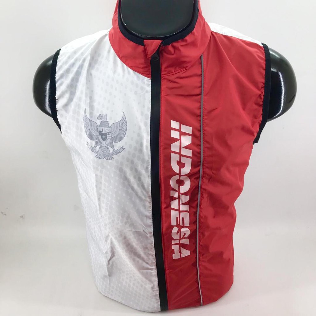 Rompi Sepeda Olahraga Garuda HUT RI 77 Dirgahayu Republik Indonesia Merah Putih Windbreaker