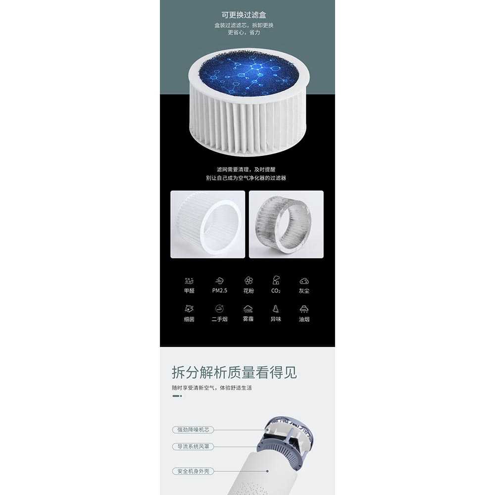 Homecreativez Pembersih Udara UV Air Purifier Cleaner 360 Degree - Penyaring Udara Purifier Purefier