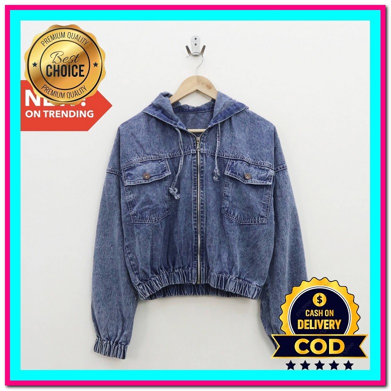 Jaket Jins Jeans Rein Jacket Wanita Cewek Import Premium Ld. Pjg Sisil Jaket Levis Putih Crop Cewe A