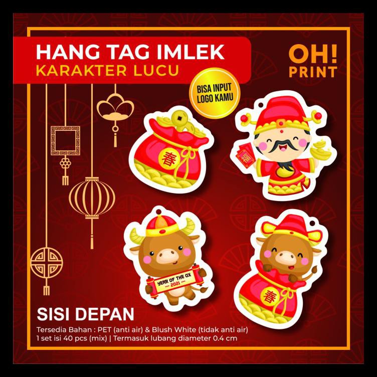 

HANG TAG IMLEK KARAKTER - HANG TAG CHINESE NEW YEAR - HANG TAG PARCEL - BLUSH WHITE, TANPA LOGO