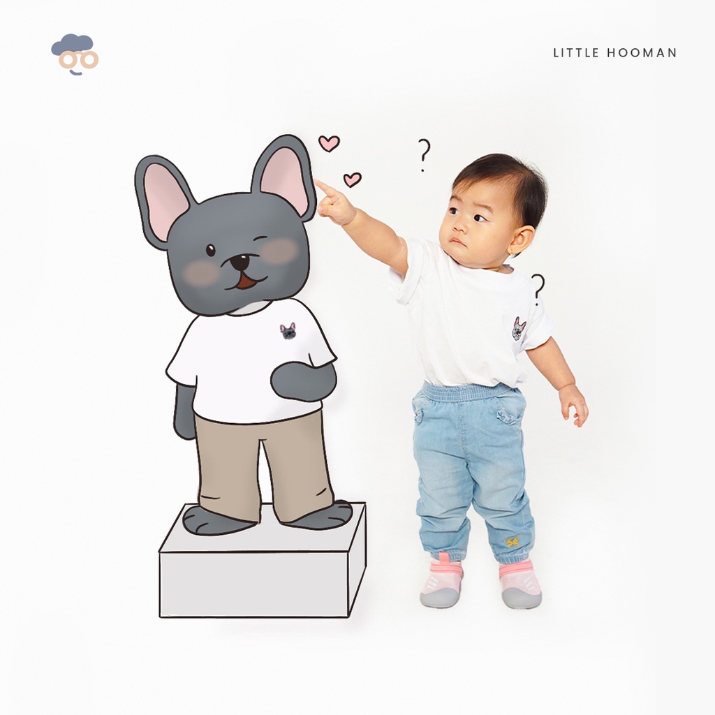 

LITTLE HOOMAN T-shirt Frenchie in White