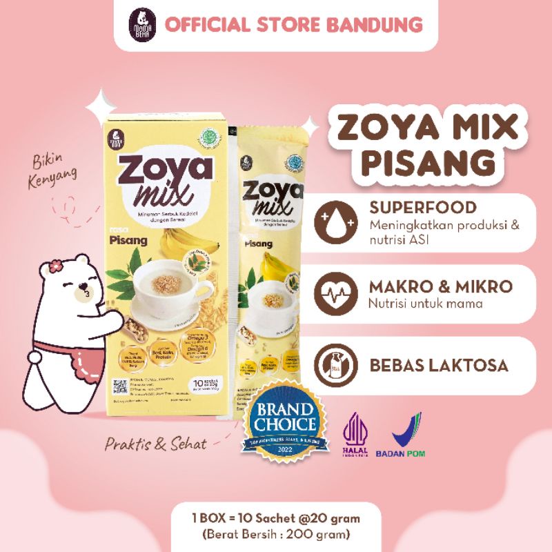 (MAMA BEAR) Zoya Mix Susu Kedelai + Daun Katuk Pelancar ASI Booster Rasa Pisang / Susu Mamabear / Pelancar ASI / ASI Booster Terlaris