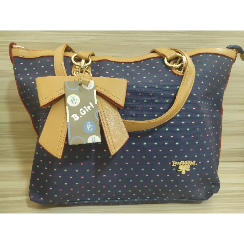 Tote Bag B-Girl Kotak Kecil Navy
