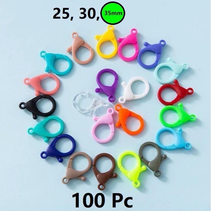 Kaitan Kokot Udang Plastik Claps Plastik Uk 35mm Warna/i Doff Harga/100pc