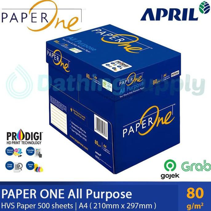 

(Khusus Gojek/Grab) Kertas Hvs Paper One A4 80 Gr / 1 Dus 5 Rim Mayastore11