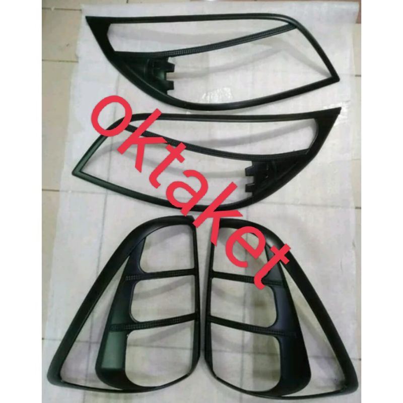 Paket garnish depan dan belakang Rush  Terios lama 2012-2014 hitam &amp; chrome