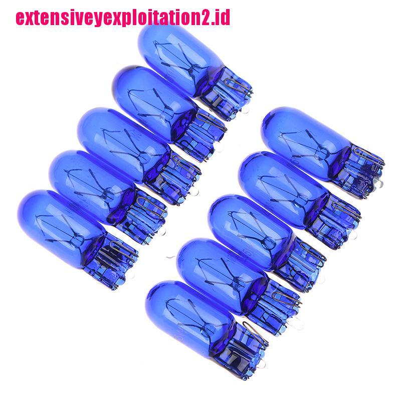 10 Pcs Bohlam Lampu halogen xenon T10 168 W5W 5W 12V Warna Putih