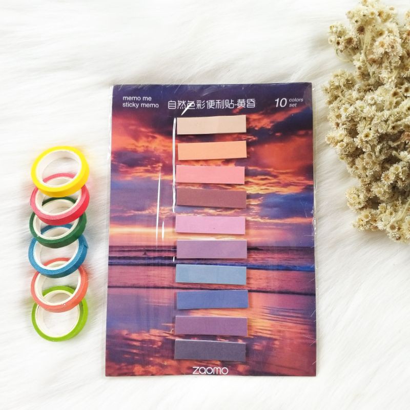 

200 pcs Post It Note Warna Natural untuk catatan sekolah / scrapbook