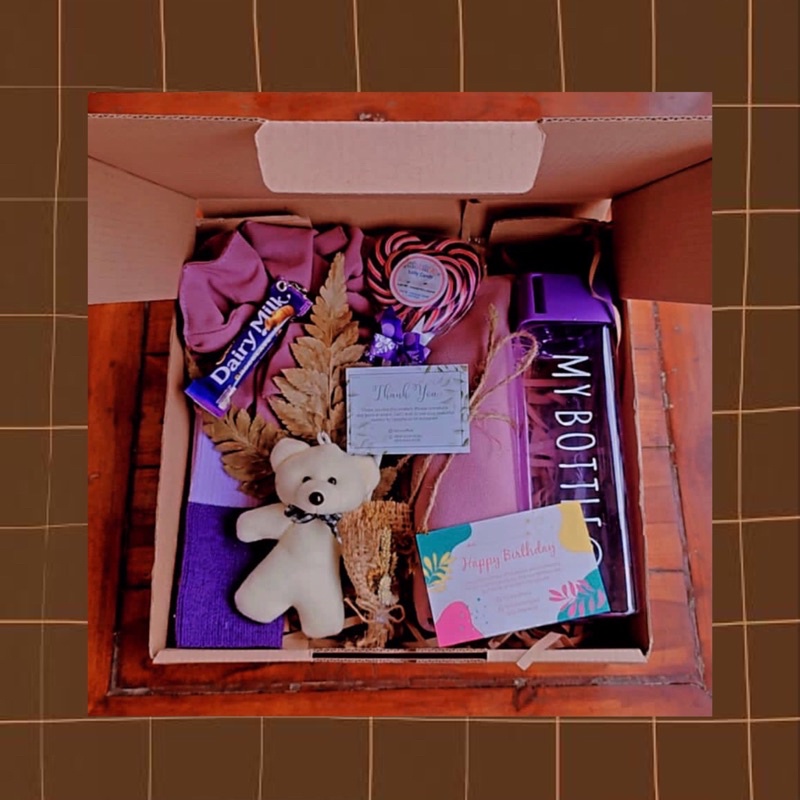 

HAMPERS HIJAB MURAH/ HAMPERS PASHMINA MURAH / KADO BOX MURAH (SWEET VIOLET SERIES)