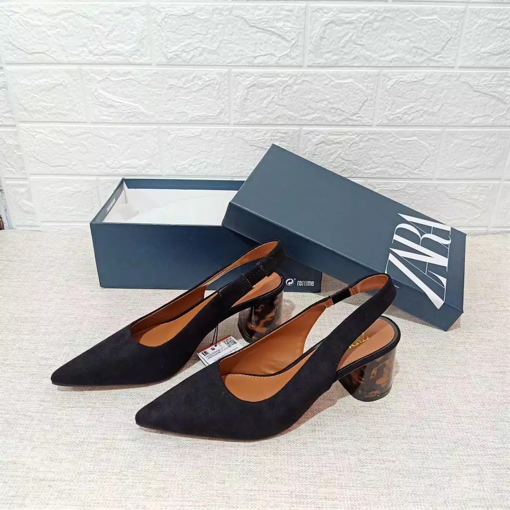 SEPATU ZARA-145 SUEDE LEOPARD HEELS-VITORIOSO