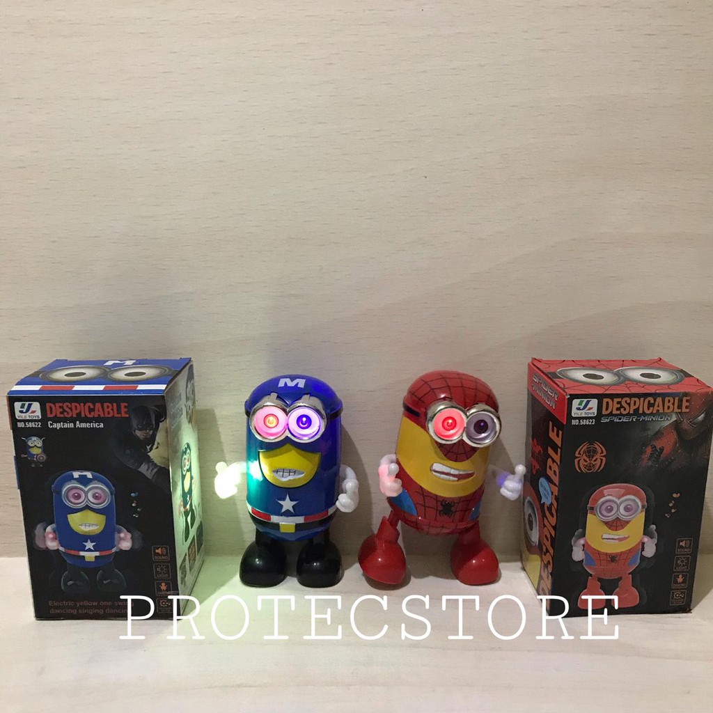 DANCING MINION - MAINAN SPIDER MINION CAPTAIN AMERICA MENARI UNIK