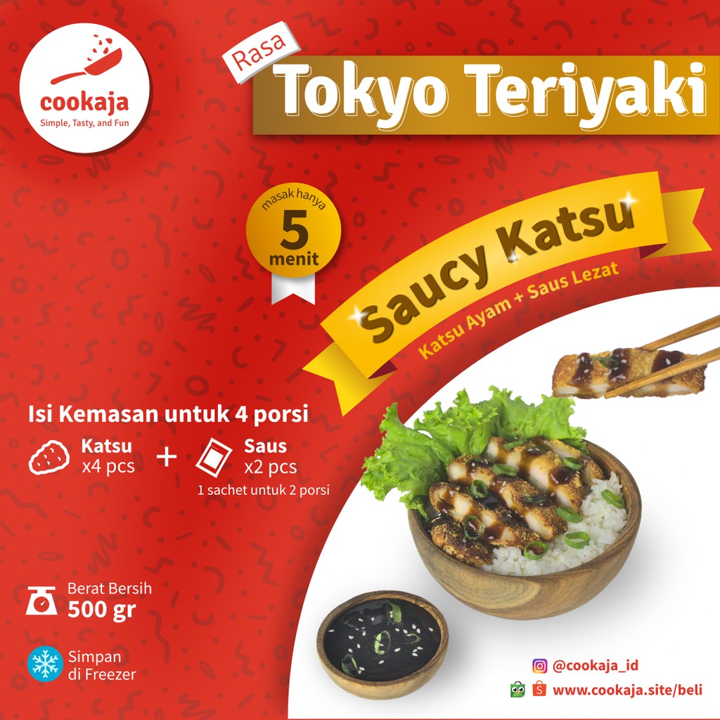 

Chicken Katsu + Saus Teriyaki 500 gr Isi 4 | Rasa Premium Harga Murah | Merk Cookaja