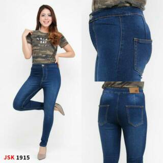 Celana Highwaist Jeans Wanita Denim Stretch Pinggang Celana Highwaist Jeans Wanita Denim Stretch Pinggang