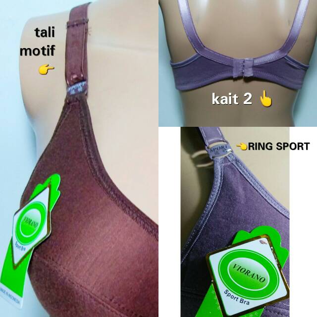 Sport Bra Viorano Hanna Jumbo Size 38 40 42 44 46 Bahan Adem Dan Tanpa Kawat Bh Wanita Murah Bra Cewek Kutang Ibu Pakaian Dalam Wanita