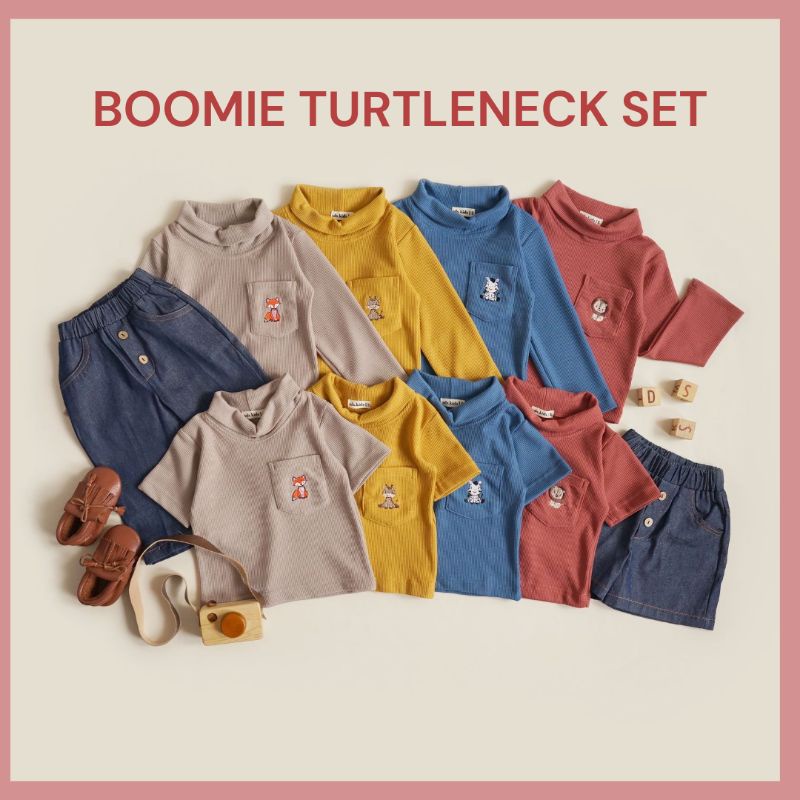 BOOMIE TURTLENECK SET | BAJU SETELAN JEANS COUPLE ANAK LAKI LAKI PEREMPUAN