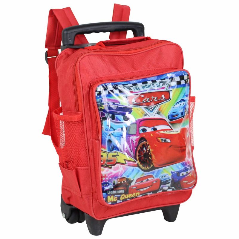 Tas Troley Ransel Anak Cars biru dan merah