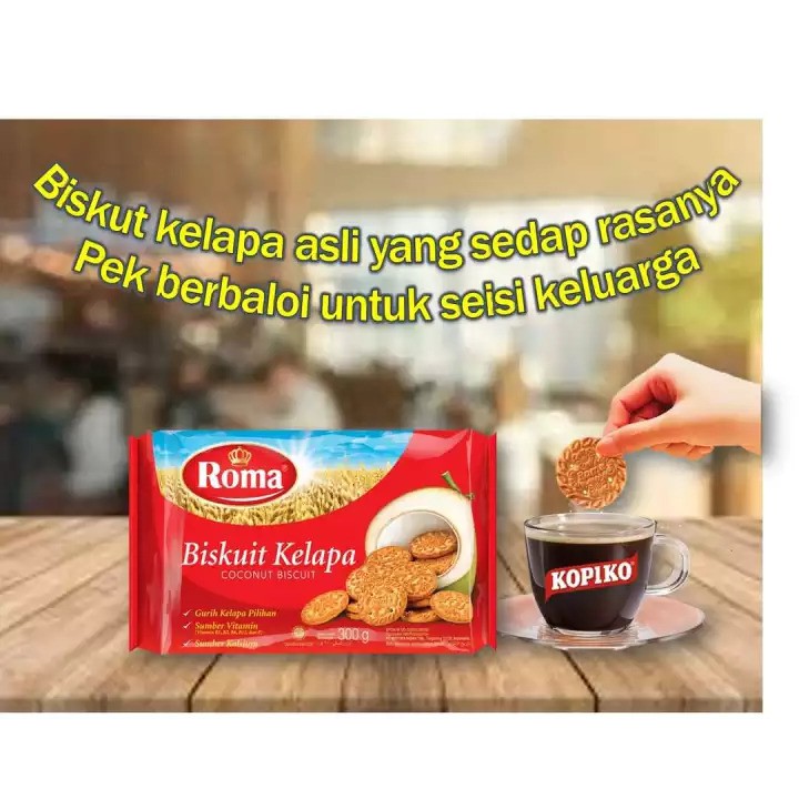 

Roma Biskuit Kelapa Keluarga / Coconut Family Kemasan Bungkus 300g