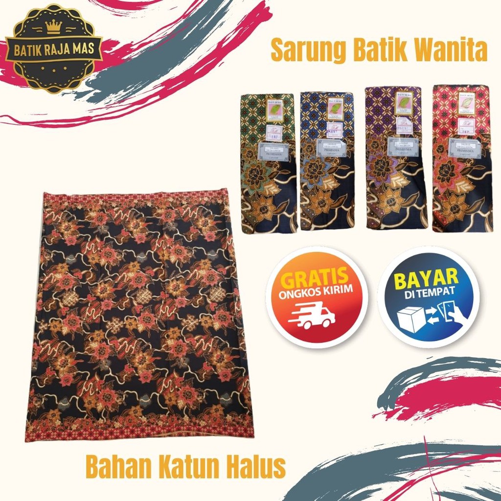 Sarung Kain Batik Wanita Santri Putri Gloyor Daun Muda Perempuan Ukuran 115 x 200 Bahan Tebal Berkua