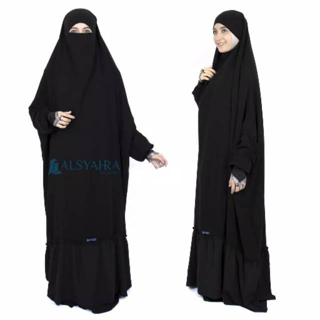 French Khimar Zahira Jetblack
