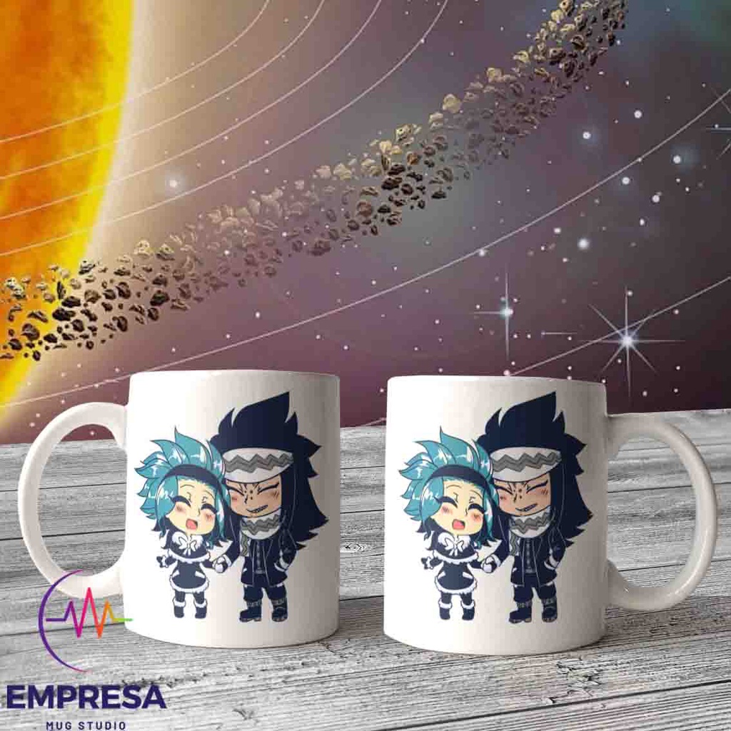 Coffee Mug Fairy Tail Gajeel And Levy Chibi